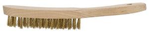 Brass Wire Brush with Wood Handle 280mm 4 Row - Blacksmith Source Tool Company 