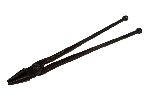Short Nose Scrolling Forge Tongs 12" Reins - Blacksmith Source Tool Company