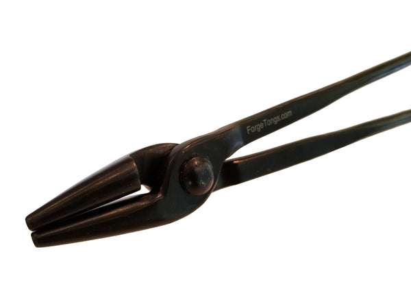Short Nose Scrolling Forge Tongs 12" Reins - Blacksmith Source Tool Company