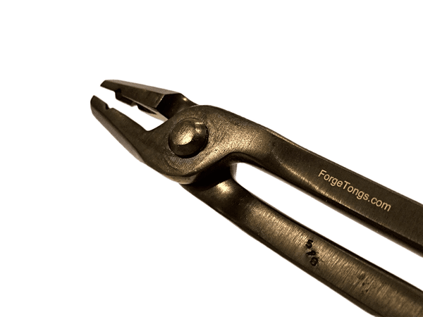 Hollow Tip 5/8" Straight V-Bit Forge Tongs - Blacksmith Source Tool Company