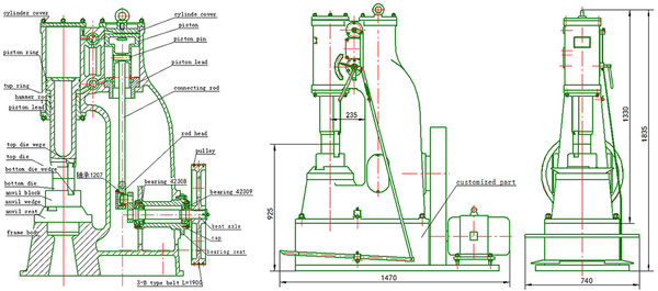 Anyang ST 25 kg Pneumatic Power Hammer - Blacksmith Source Tool Company