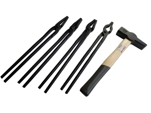 Picard 400 Series Tong and Swedish Pattern Hammer 5 pcs Blacksmith Set - Blacksmith Source Tool Company