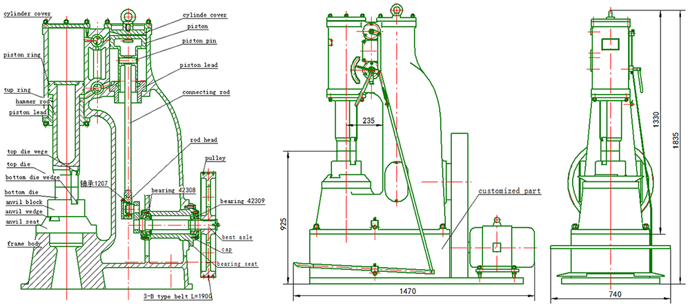 Anyang ST 25 kg Pneumatic Power Hammer – Blacksmith Source Tool